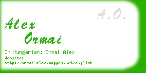 alex ormai business card